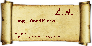 Lungu Antónia névjegykártya