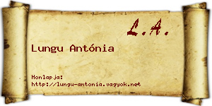 Lungu Antónia névjegykártya